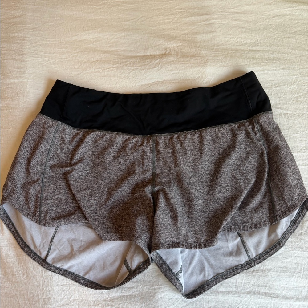 lululemon athletica Grey Athletic Shorts with Black Waistband